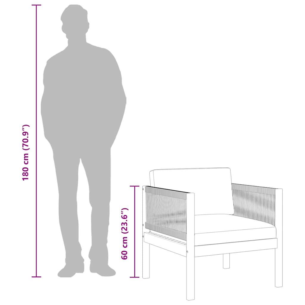 Garden Chair with cushion Solid Acacia Wood