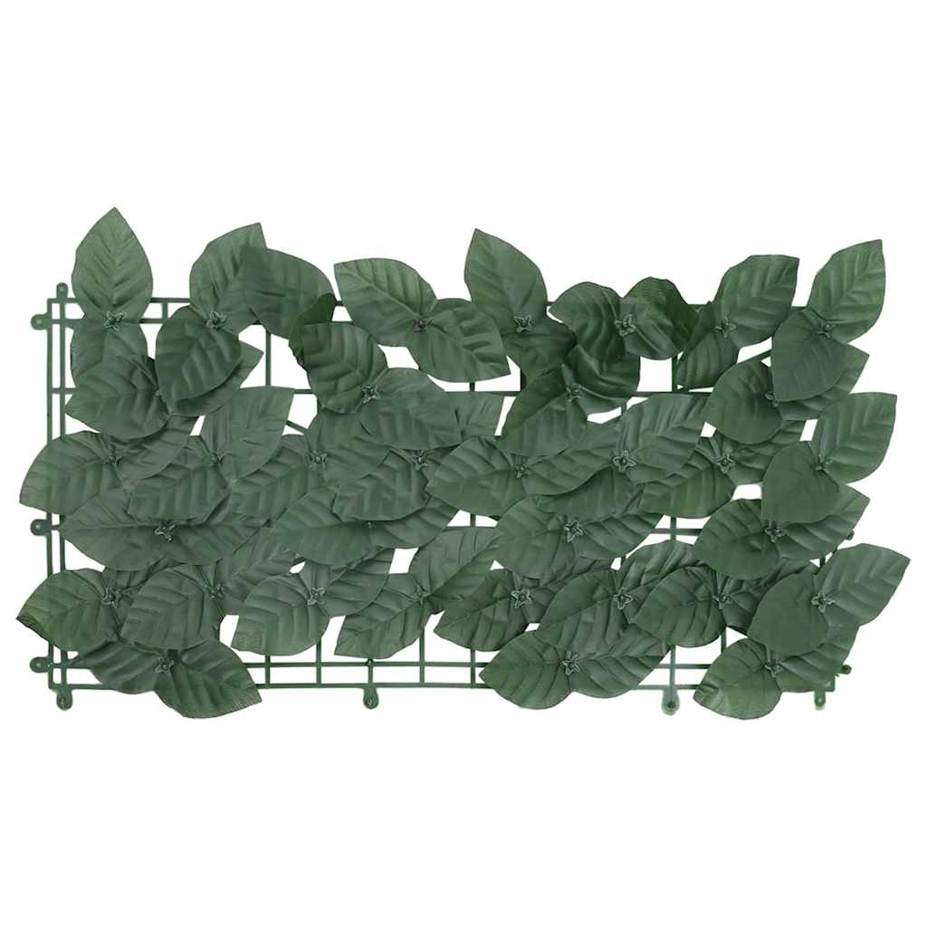 Balcony Screen with Dark Green Leaves 600x100 cm