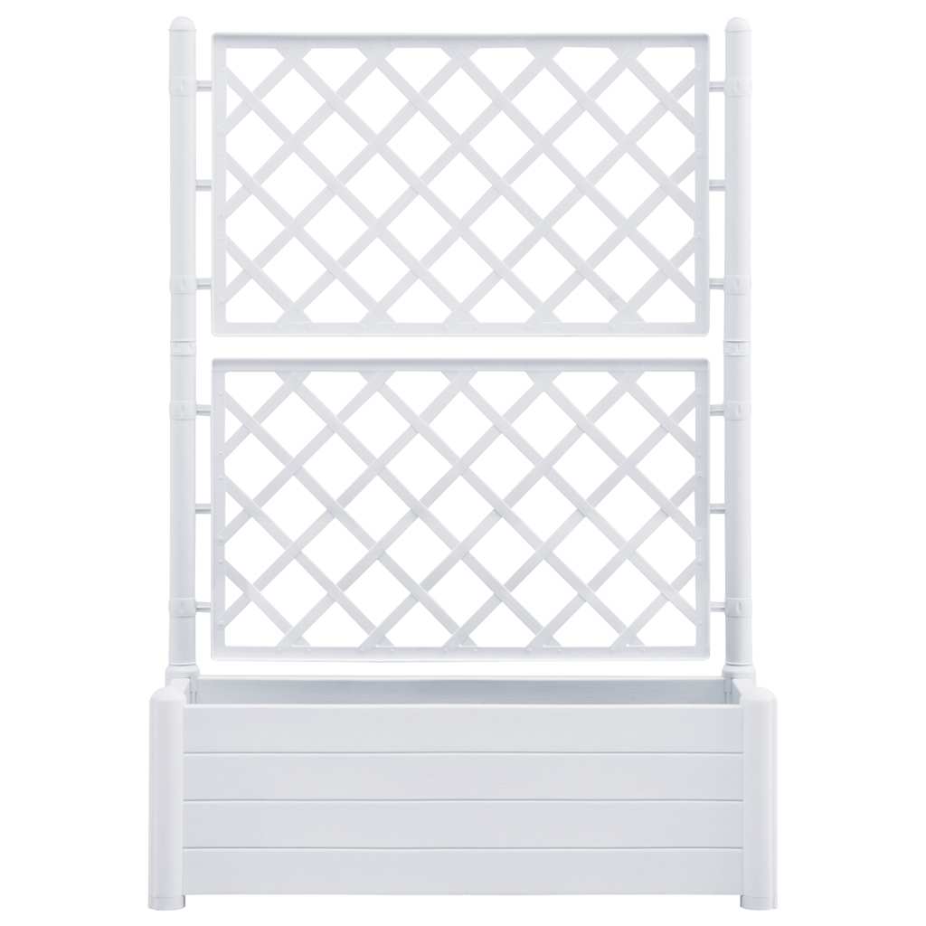 Garden Planter with Trellis 100x43x142 cm PP White