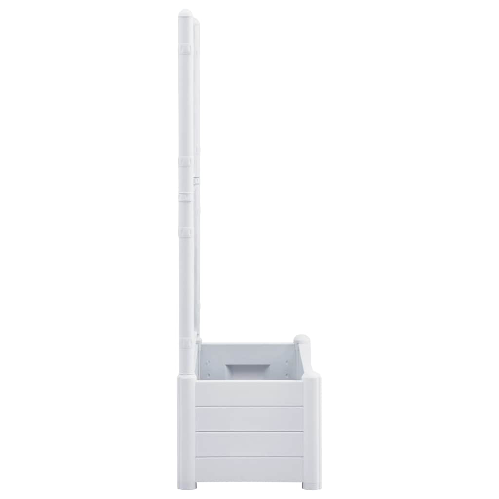 Garden Planter with Trellis 100x43x142 cm PP White