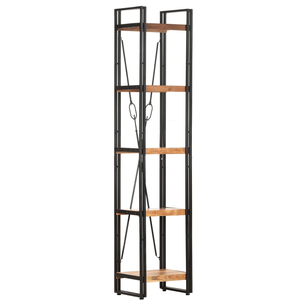 5-Tier Bookcase 40x30x180 cm Solid Acacia Wood