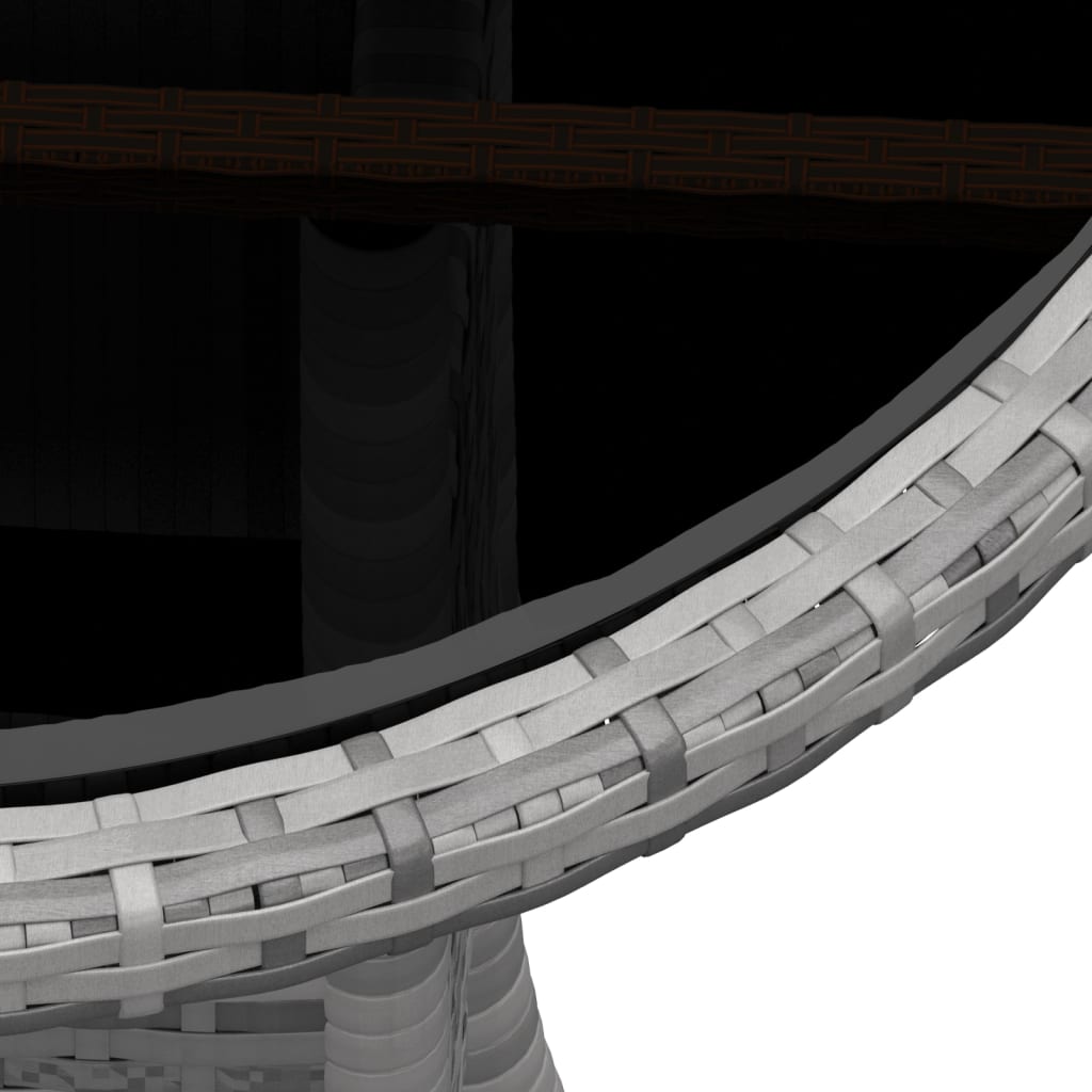 3 Piece Garden Bistro Set Poly Rattan Grey