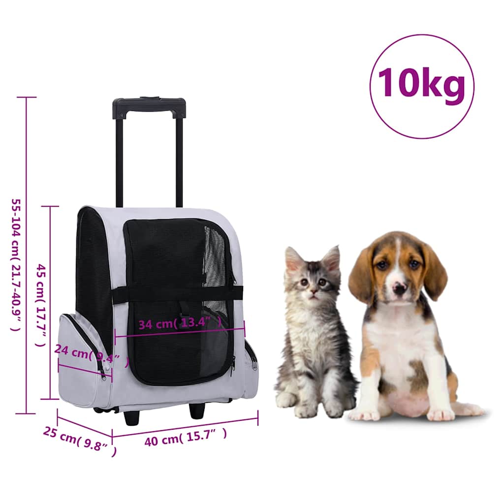 Foldable Multipurpose Pet Trolley Grey