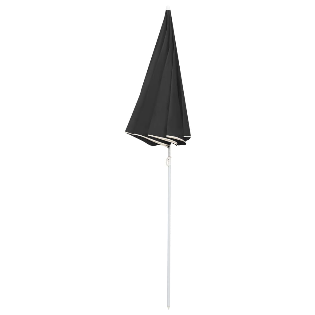 Garden Parasol with Steel Pole Anthracite 180 cm