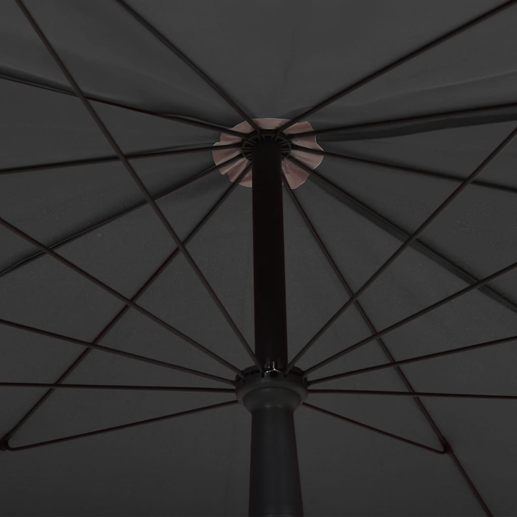 Garden Parasol with Pole 200x130 cm Anthracite