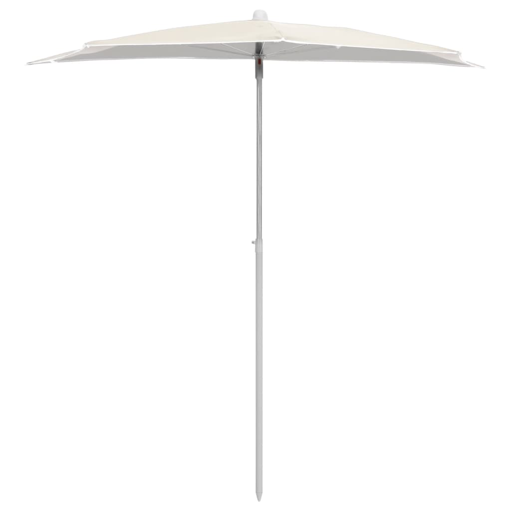 Garden Half Parasol with Pole 180x90 cm Sand