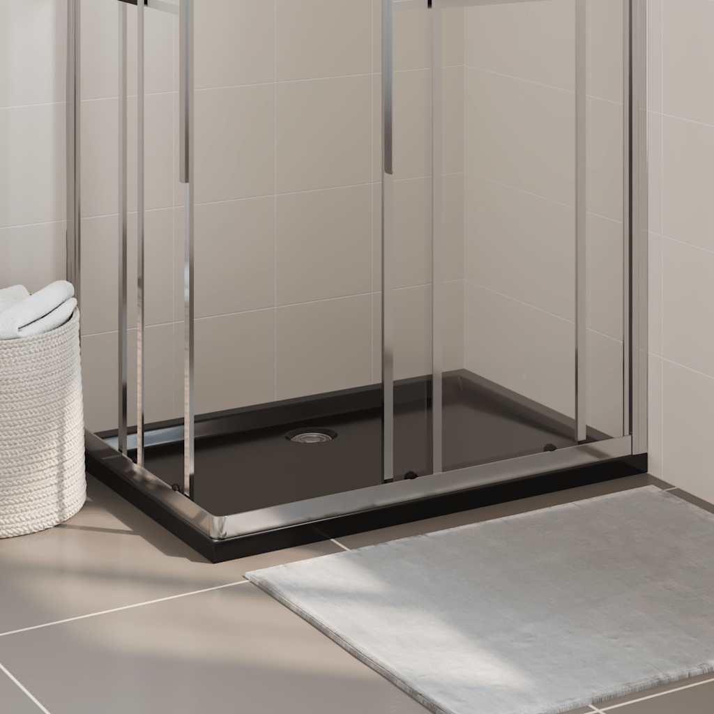Rectangular ABS Shower Base Tray Black 70x100 cm