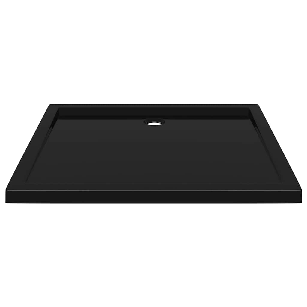 Rectangular ABS Shower Base Tray Black 80x90 cm