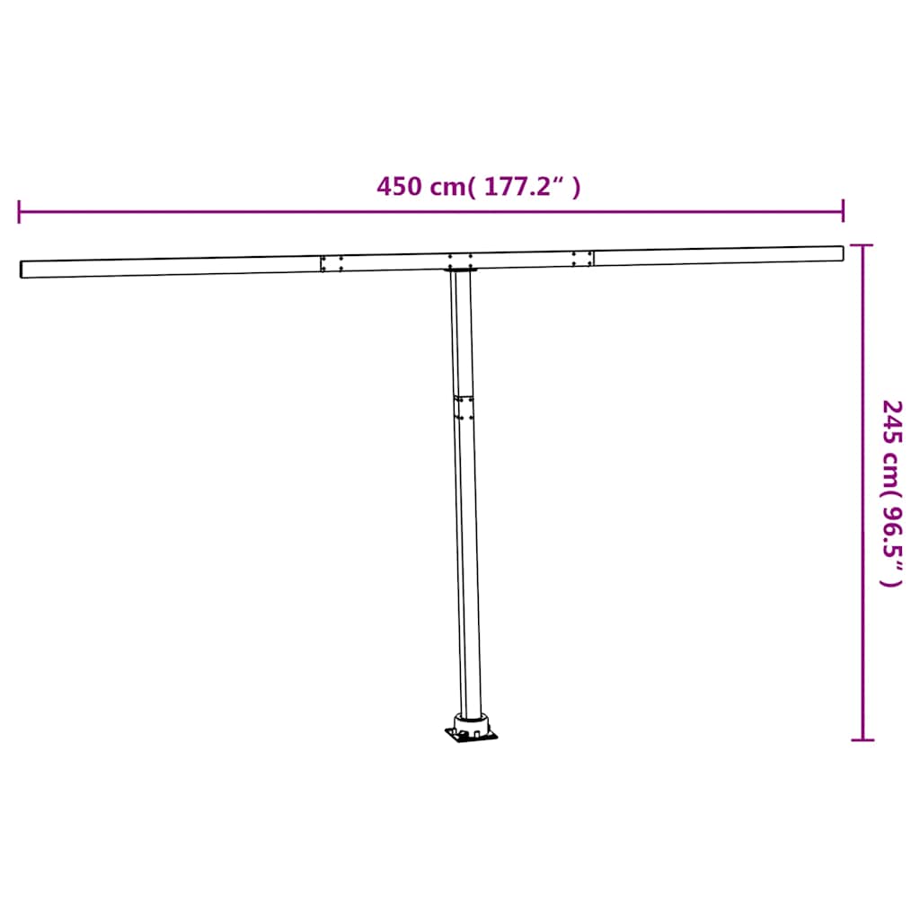 Awning Post Set Anthracite 450x245 cm Iron
