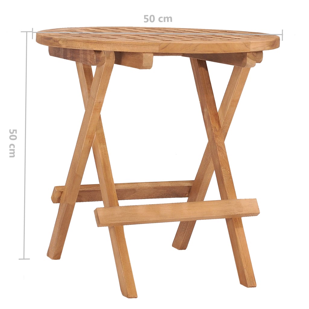 Folding Garden Table 50x50x50 cm Solid Wood Teak