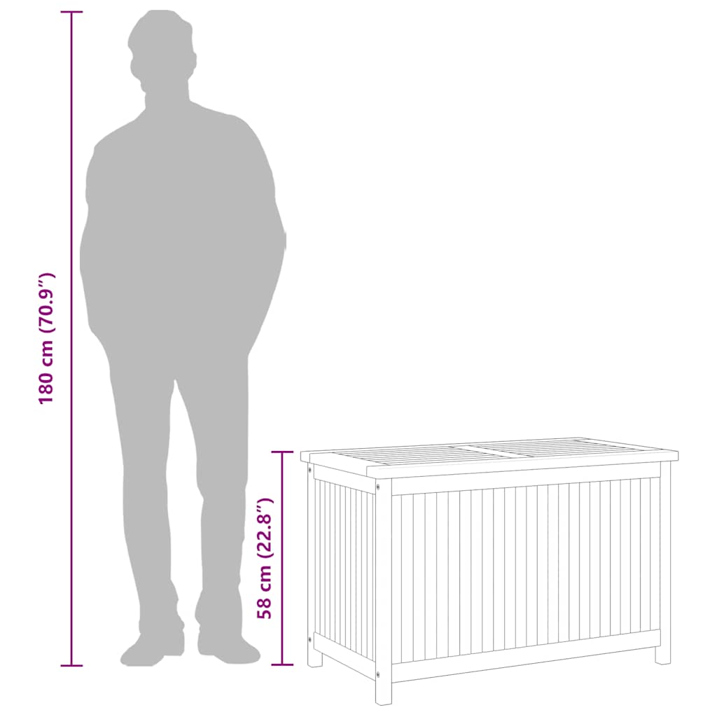 Garden Storage Box 90x50x58 cm Solid Teak Wood