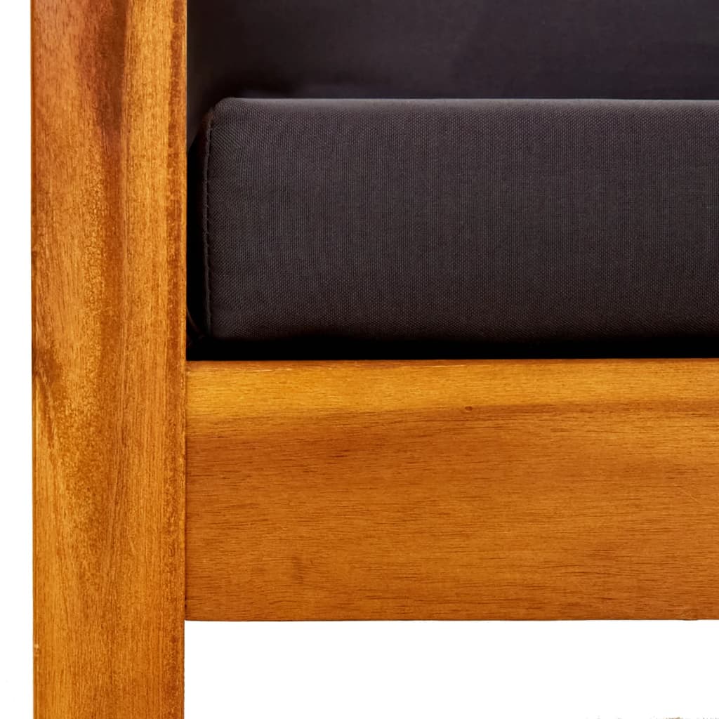 Garden Bench with Canopy and Footrests Solid Acacia Wood