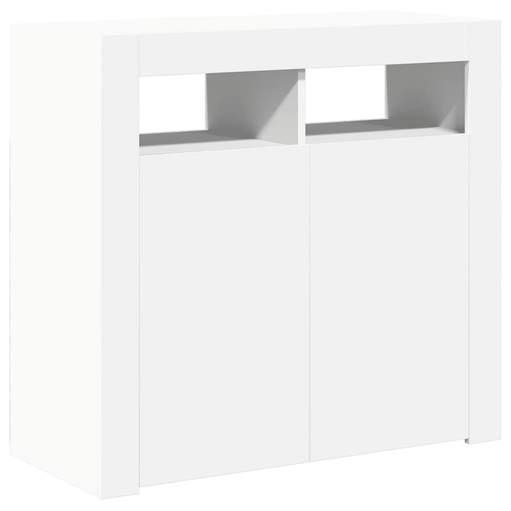 Sideboard with LED Lights White 80x35x75 cm