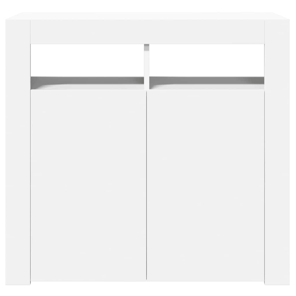 Sideboard with LED Lights White 80x35x75 cm