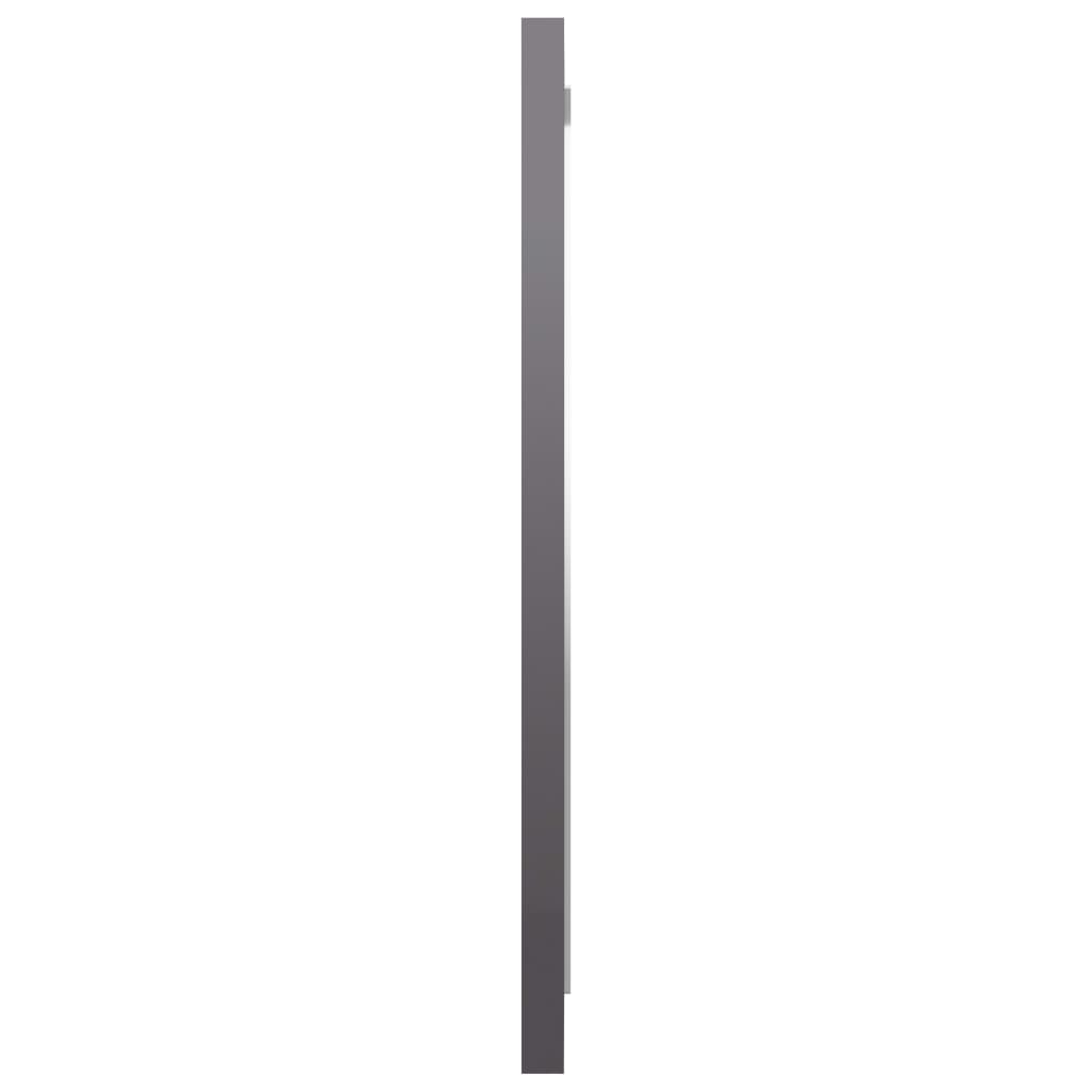 Bathroom Mirror High Gloss Grey 40x1.5x37 cm Engineered Wood