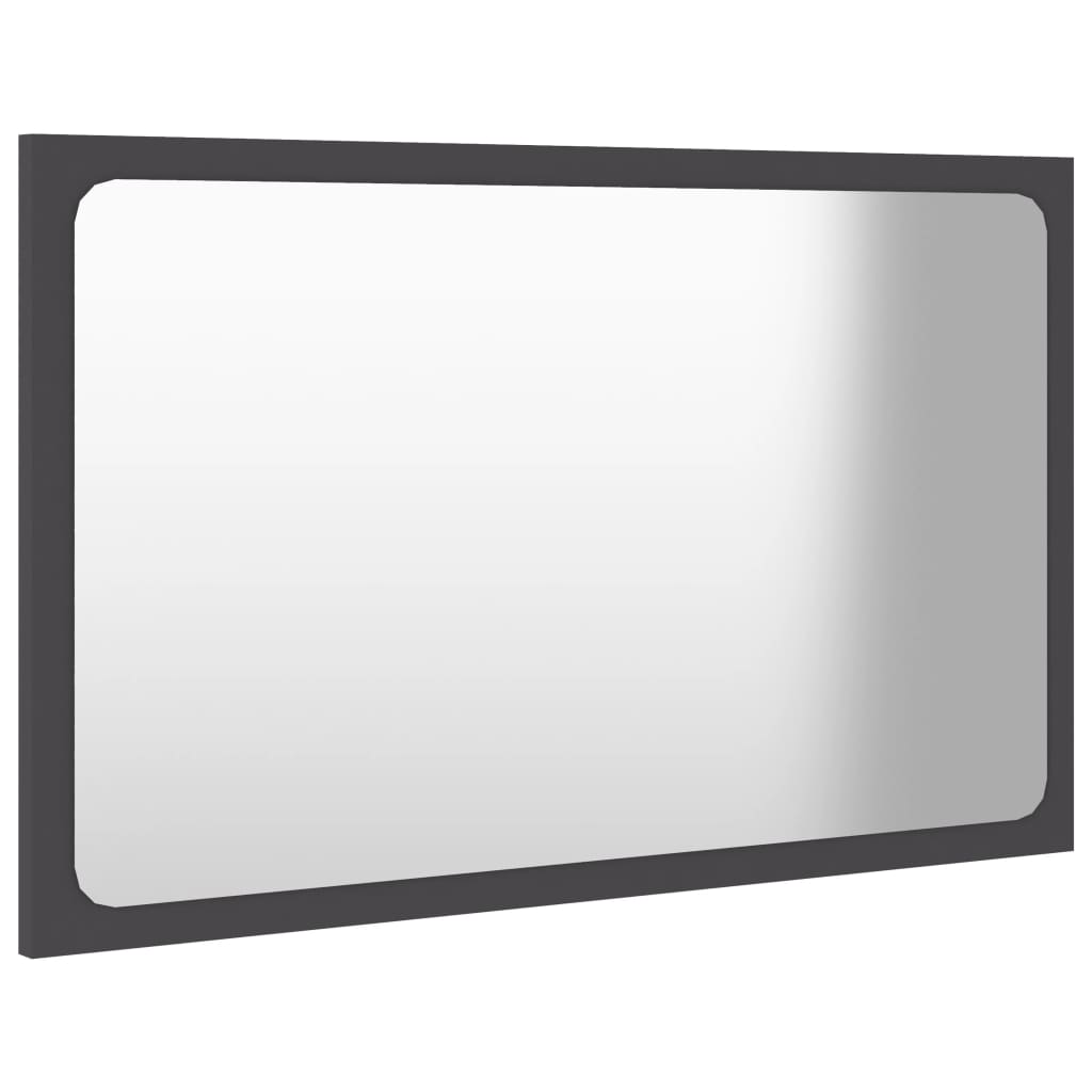 Bathroom Mirror Grey 60x1.5x37 cm Engineered Wood