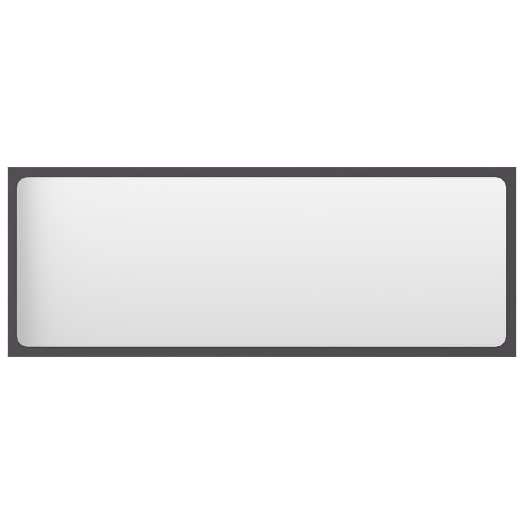 Bathroom Mirror Grey 100x1.5x37 cm Engineered Wood