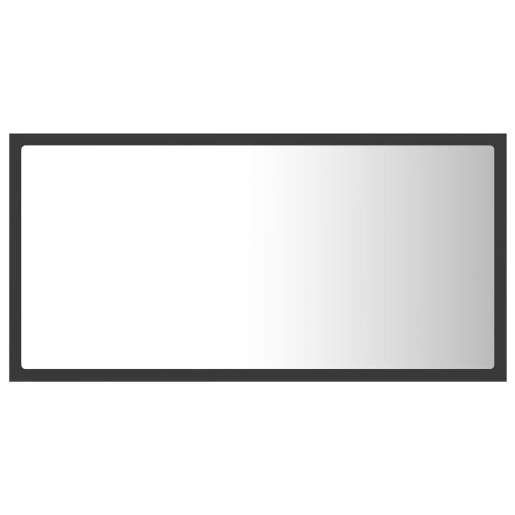 LED Bathroom Mirror Grey 80x8.5x37 cm Acrylic