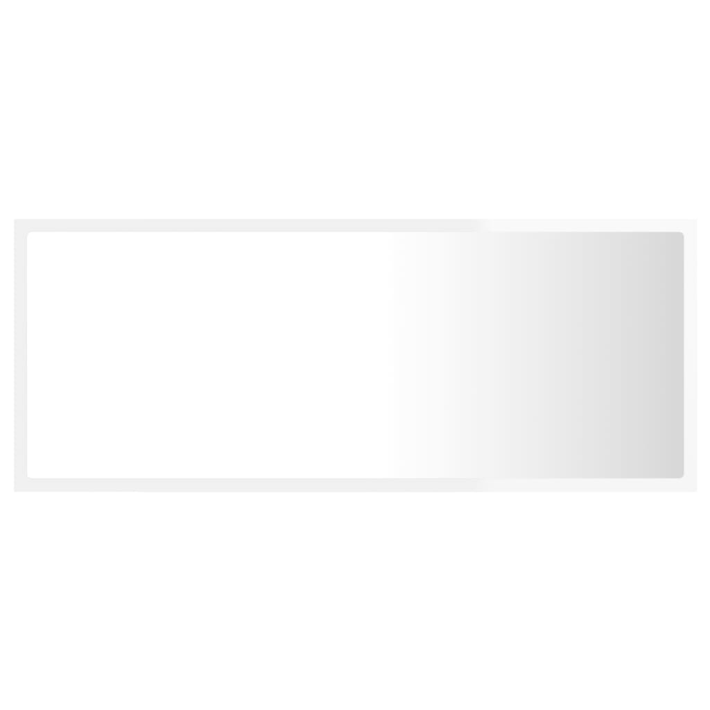 LED Bathroom Mirror High Gloss White 100x8.5x37 cm Acrylic