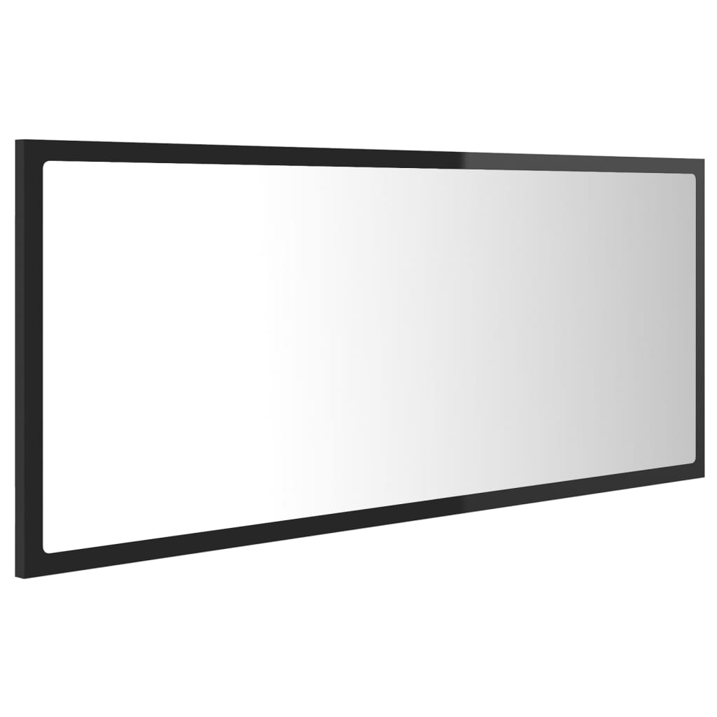 LED Bathroom Mirror High Gloss Black 100x8.5x37 cm Acrylic