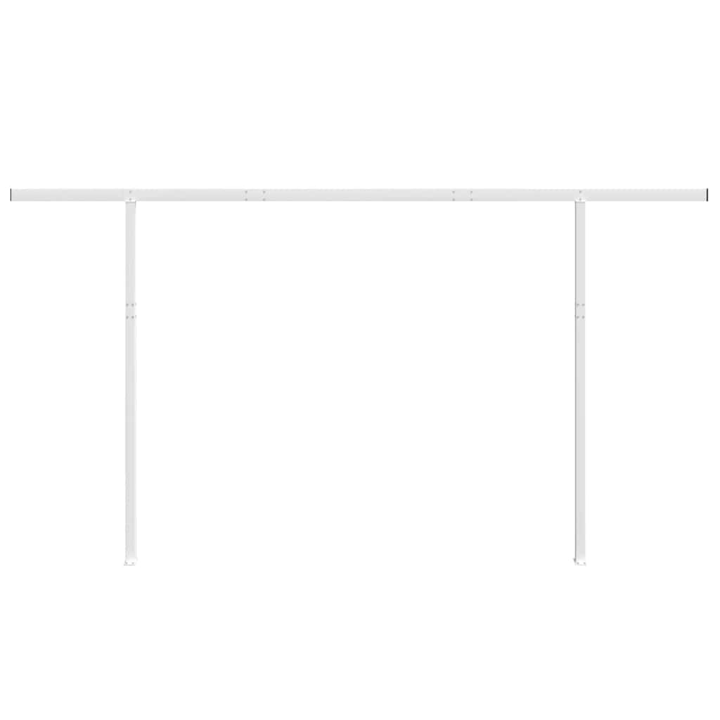 Awning Post Set White 450x245 cm Iron