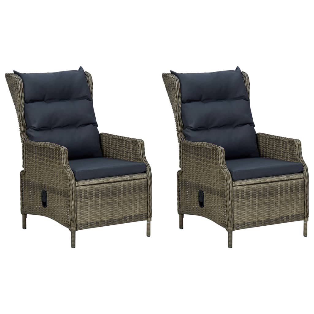3 Piece Garden Lounge Set with Cushions Poly Rattan Brown
