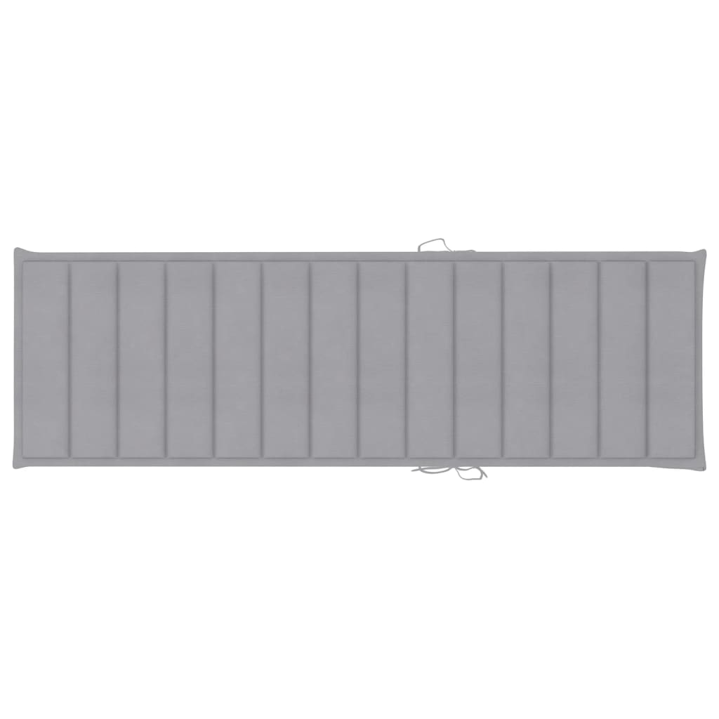 Garden Sun Lounger with Cushion Solid Acacia Wood