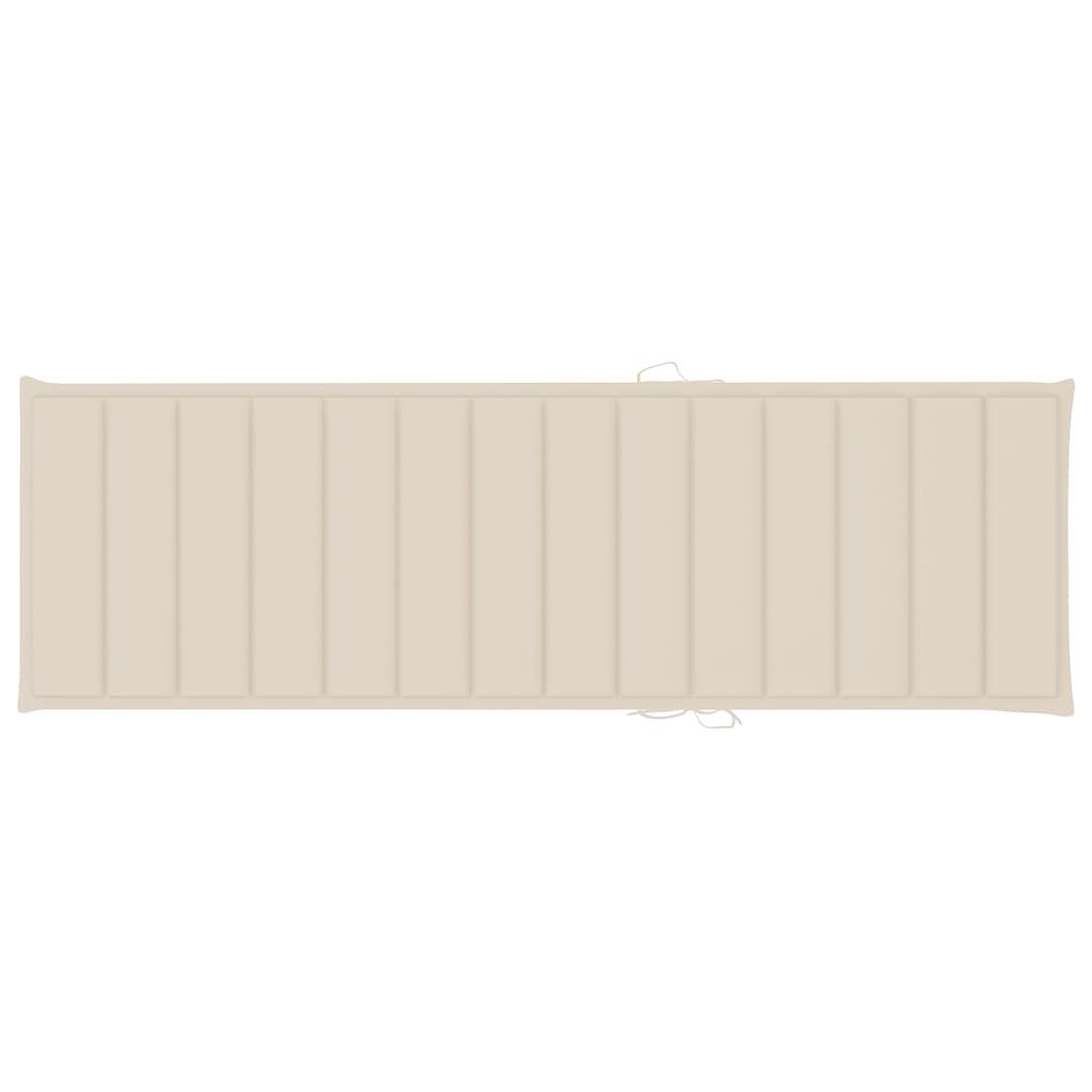 Garden Sun Lounger with Cushion Solid Acacia Wood