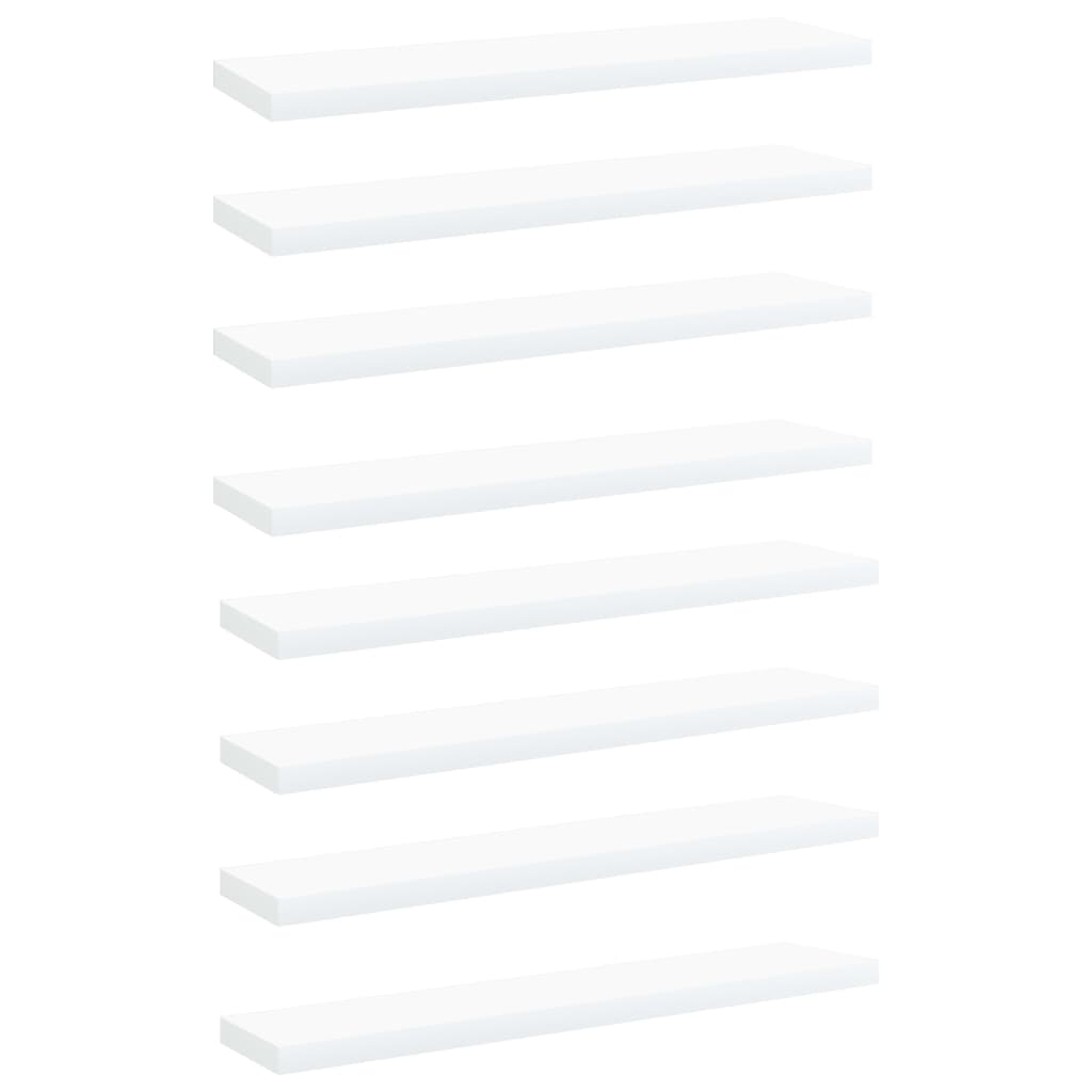 Bookshelf Boards 8 pcs White 40x10x1.5 cm Engineered Wood