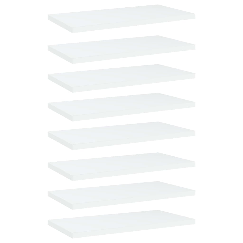 Bookshelf Boards 8 pcs White 40x20x1.5 cm Engineered Wood