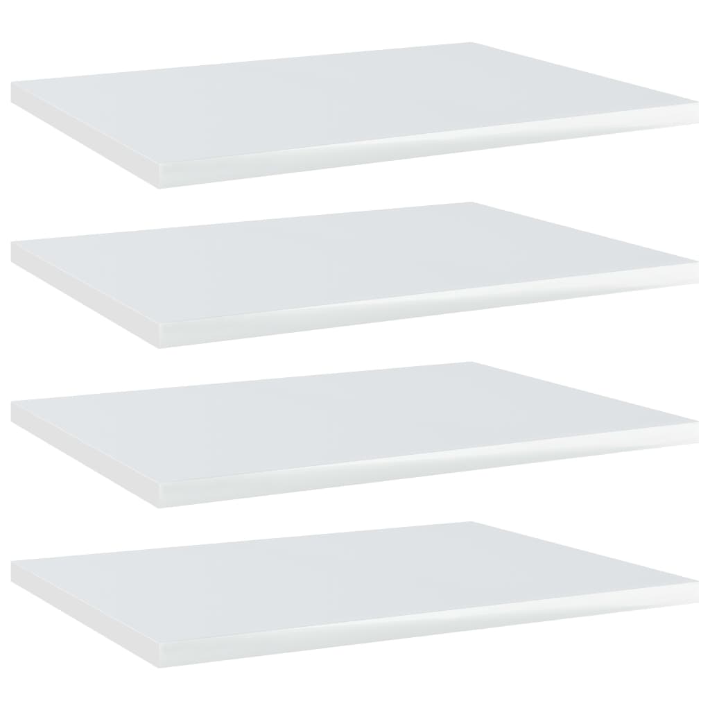 Bookshelf Boards 4 pcs High Gloss White 40x30x1.5 cm Engineered Wood