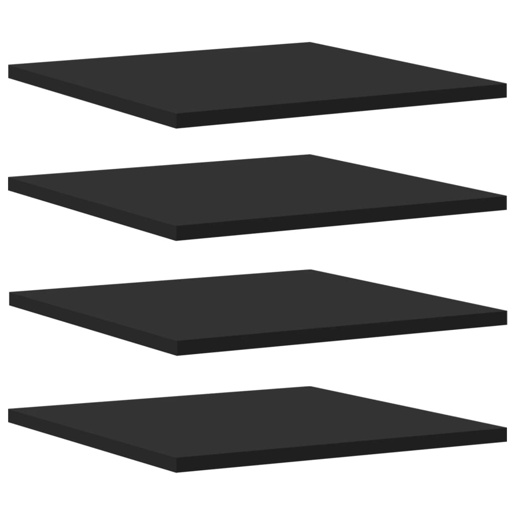 Bookshelf Boards 4 pcs Black 40x40x1.5 cm Engineered Wood