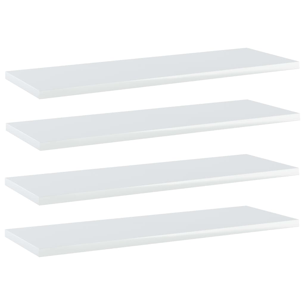 Bookshelf Boards 4 pcs High Gloss White 60x20x1.5 cm Engineered Wood