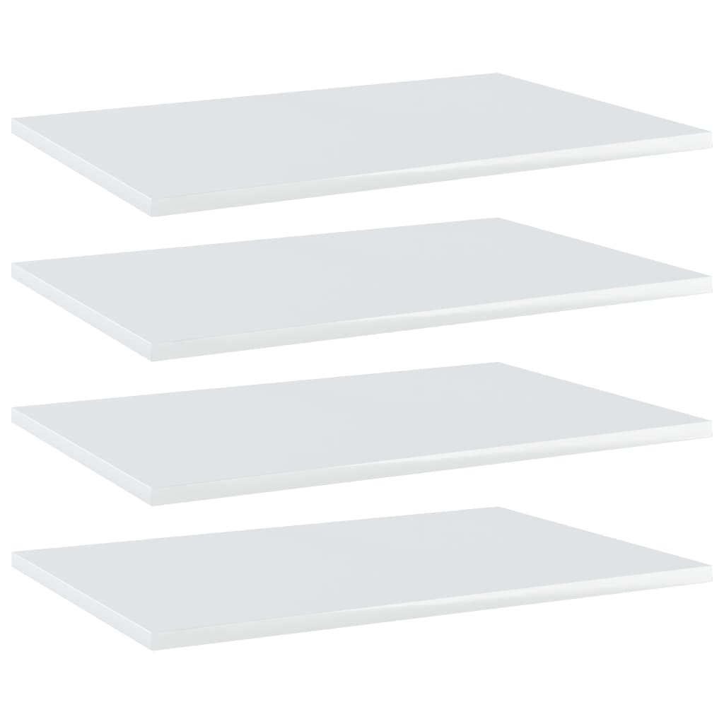 Bookshelf Boards 4 pcs High Gloss White 60x40x1.5 cm Engineered Wood