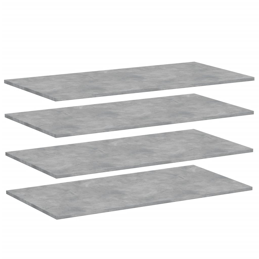 Bookshelf Boards 4 pcs Concrete Grey 100x50x1.5 cm Engineered Wood