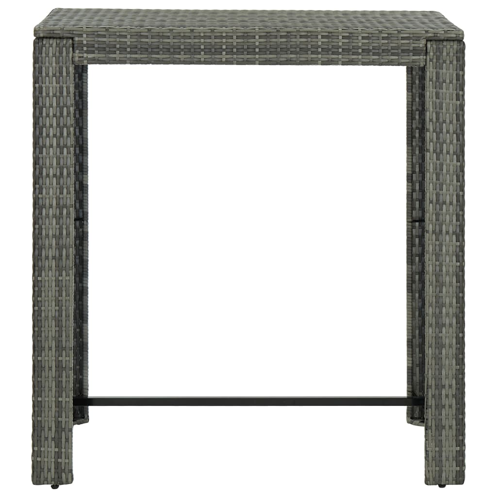 5 Piece Garden Bar Set with Cushions Poly Rattan Grey
