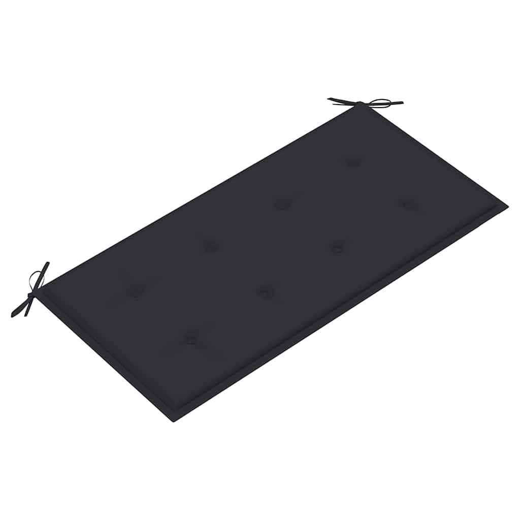 Garden Bench with Anthracite Cushion 112 cm Solid Teak Wood