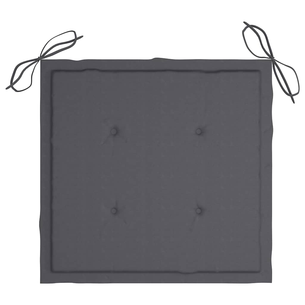 3 Piece Folding Outdoor Dining Set with Cushion Solid Wood Teak