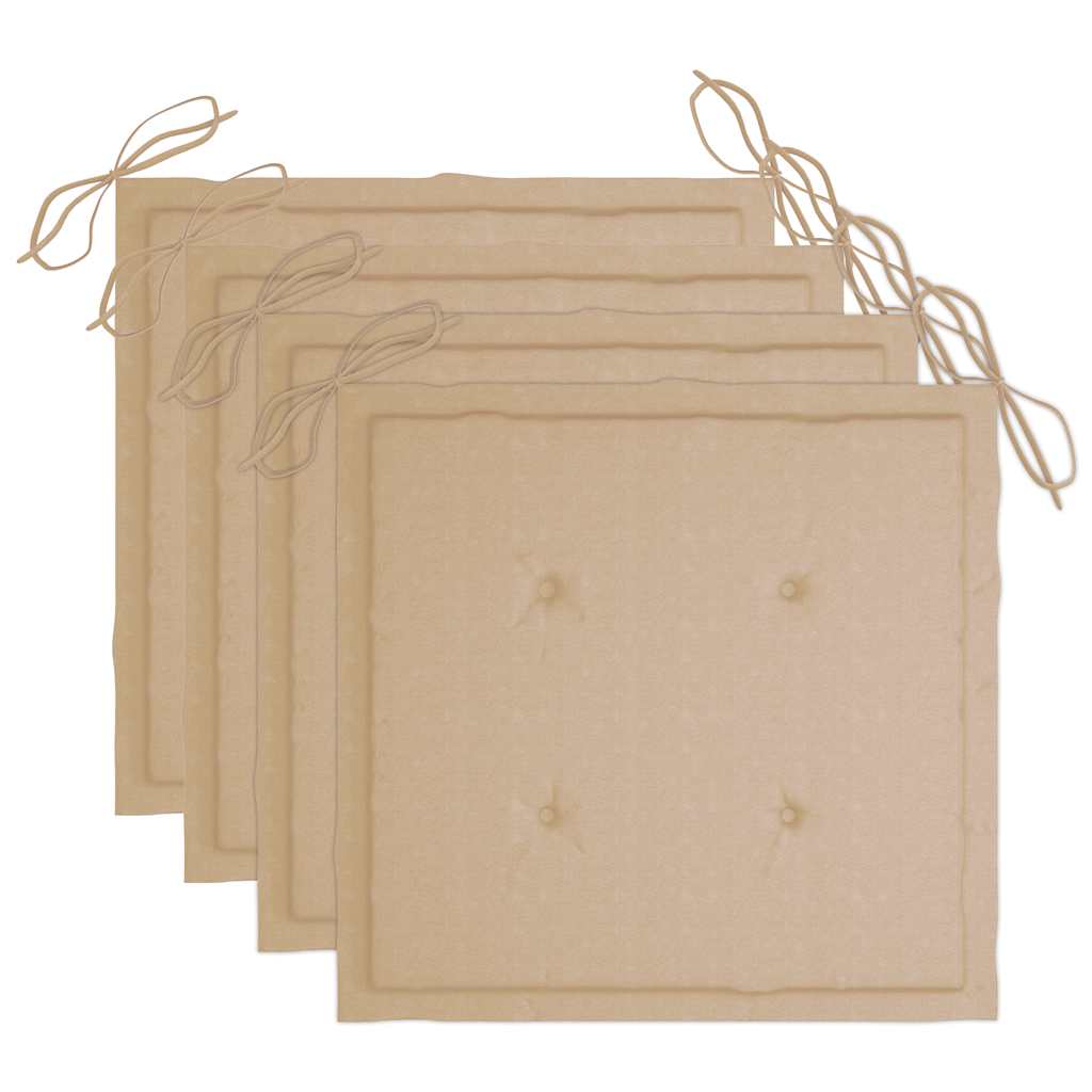 5 Piece Folding Outdoor Dining Set with Cushions Bamboo