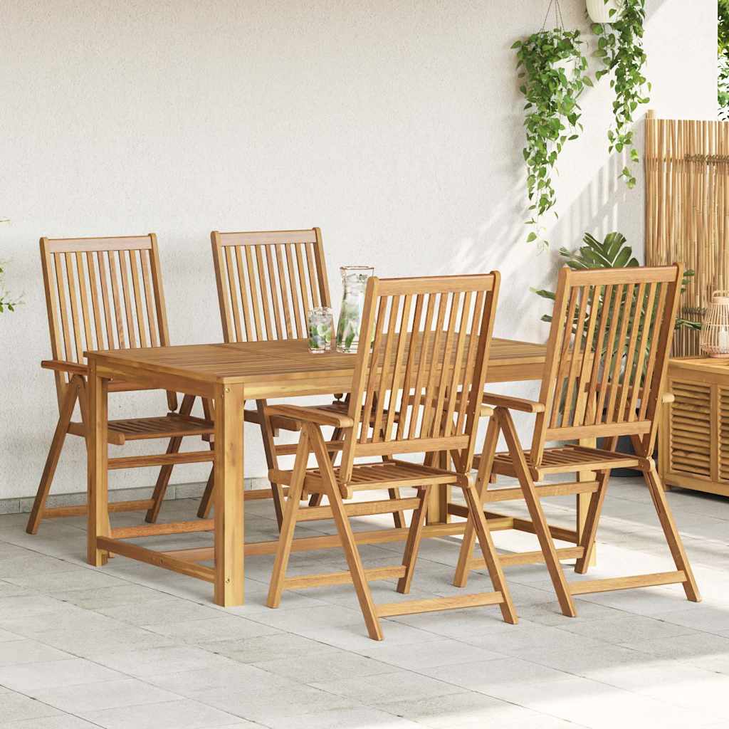 Folding Garden Chairs 4 pcs Solid Acacia Wood