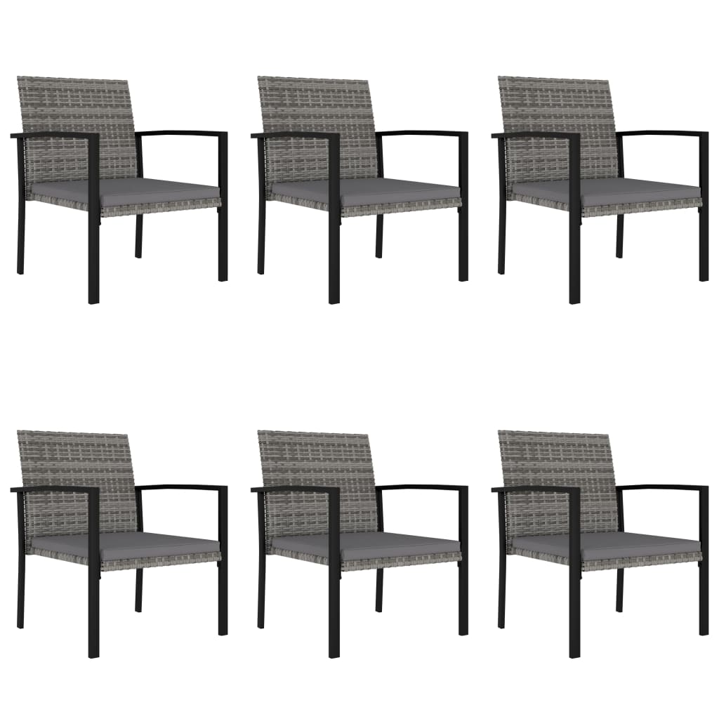 7 Piece Garden Dining Set Poly Rattan Grey