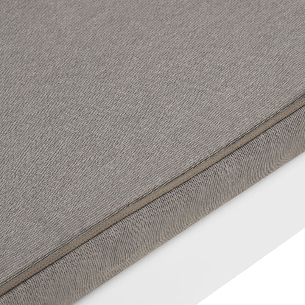 Garden Lounge Bench with Cushion Plastic White