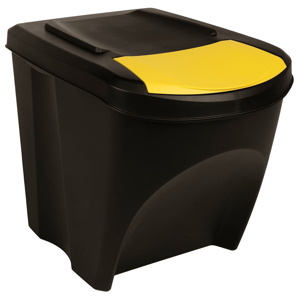 Stackable Garbage Bin Boxes 3 pcs Anthracite 75 L Polypropylene
