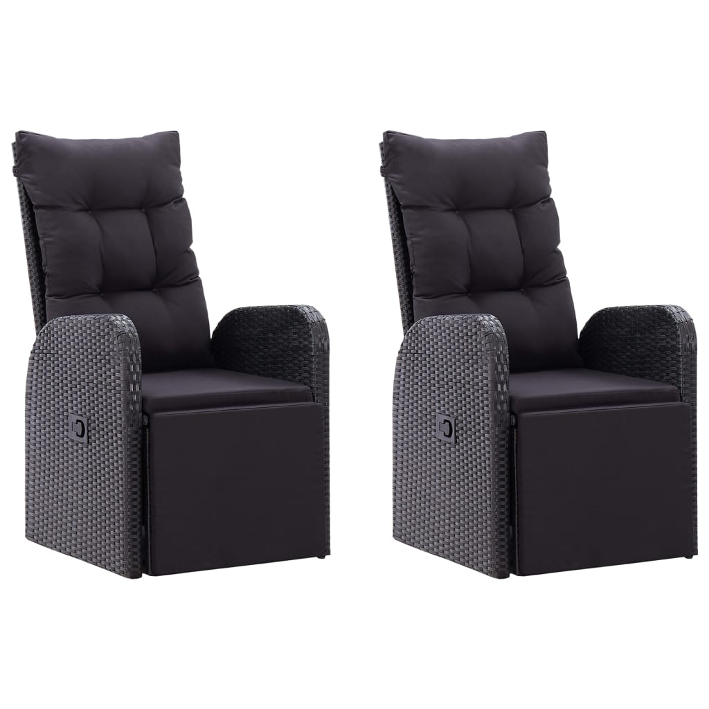 3 Piece Garden Dining Set Black