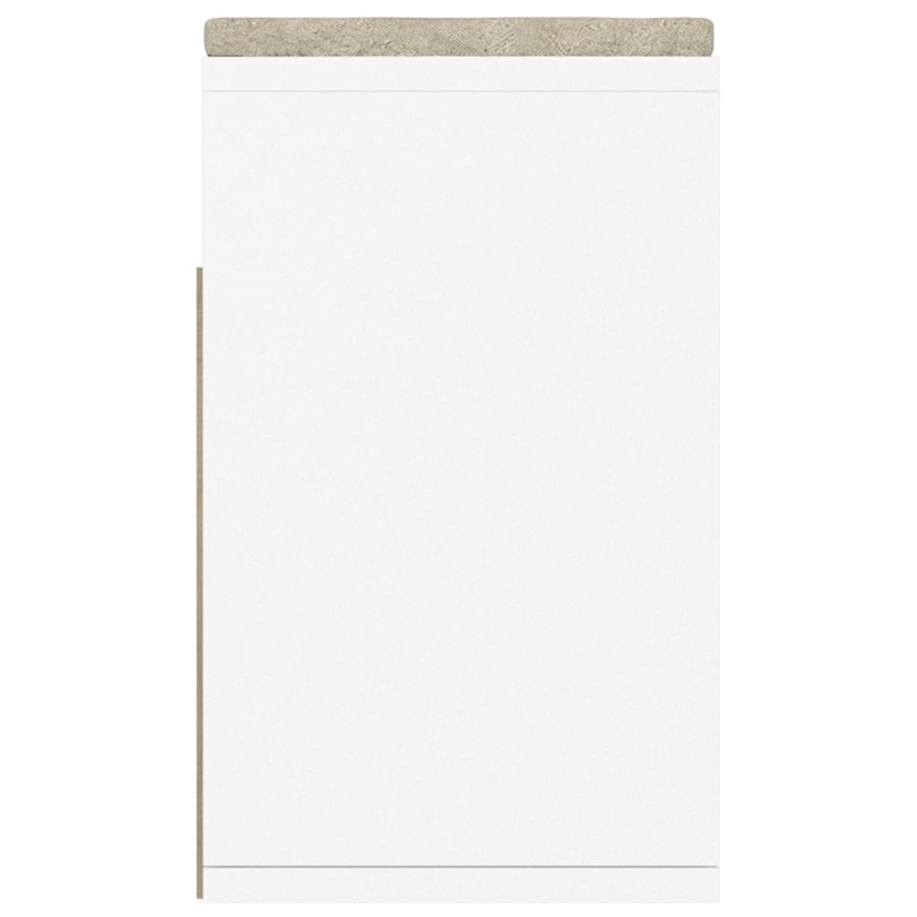 Shoe Bench with Cushion White 104x30x49 cm Engineered Wood