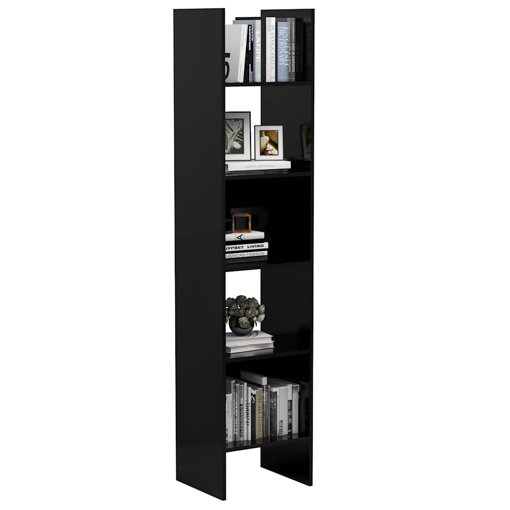 Book Cabinet High Gloss Black 40x35x180 cm Engineered Wood