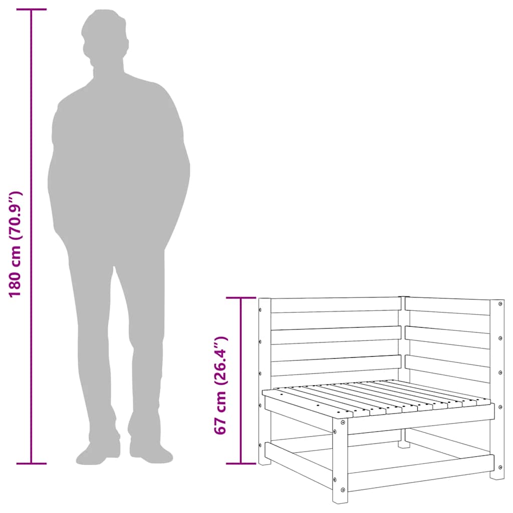 Garden Corner Sofa Honey Brown Solid Pinewood