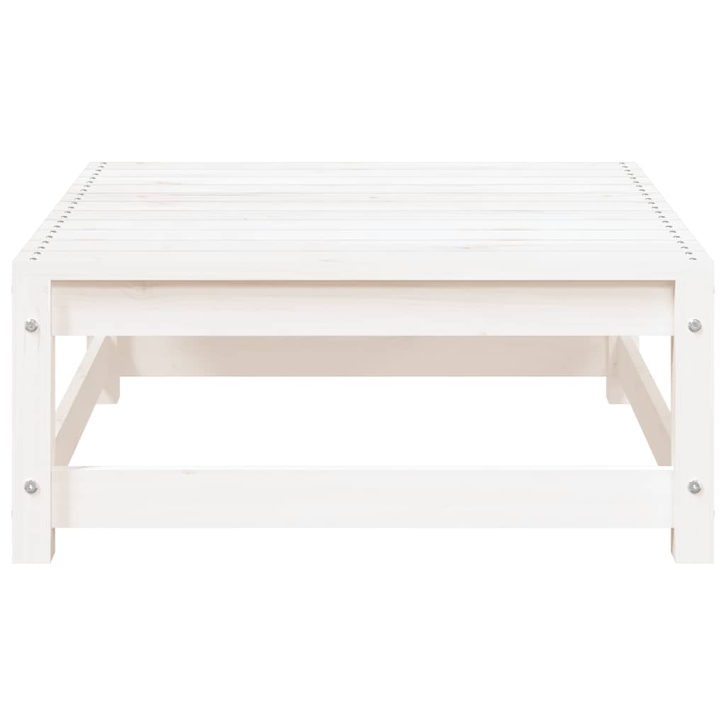 Garden Footstool 70x70x30 cm White Solid Pinewood