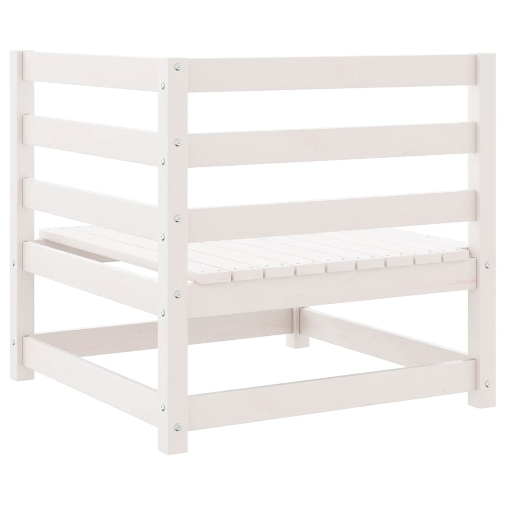 Garden Corner Sofas 2 pcs White Solid Pinewood