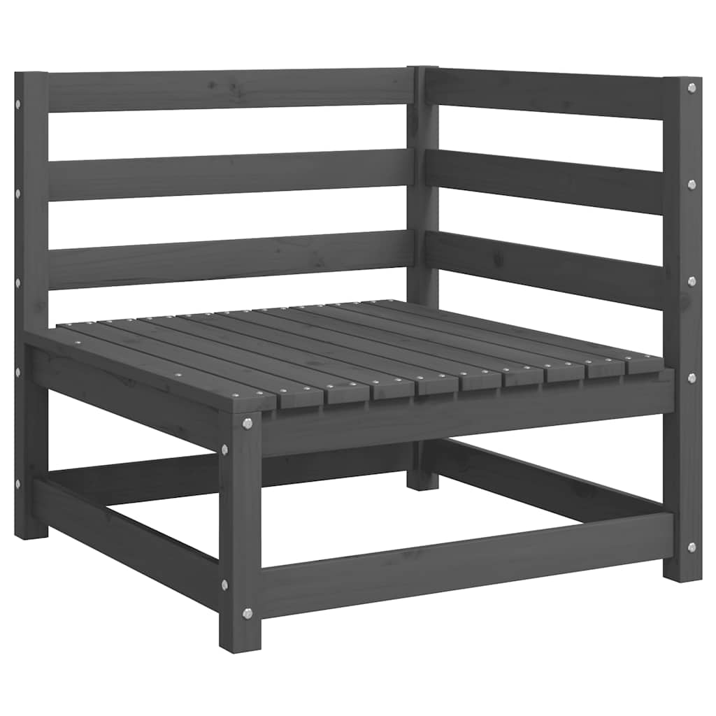 Garden Corner Sofas 2 pcs Grey Solid Pinewood